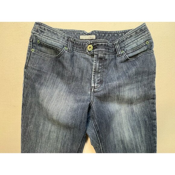 Chicos Platinum Womens Denim Regular Fit Straight Leg Jeans Size 1.5 Medium Pant - Picture 3 of 12